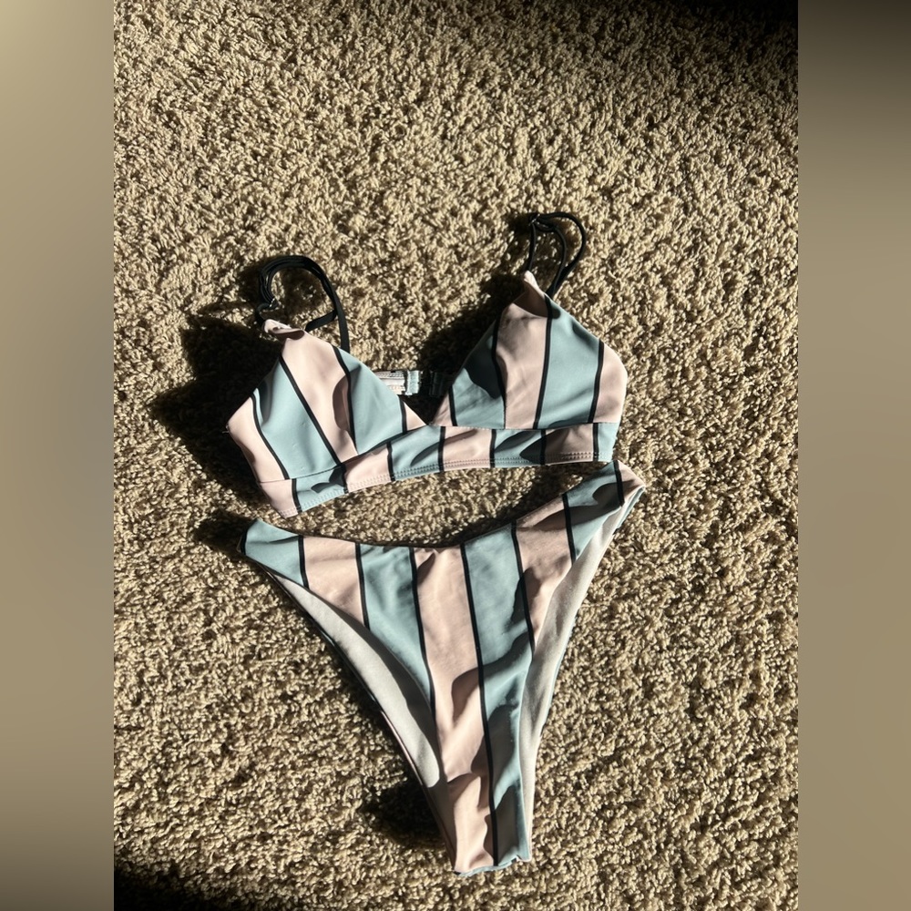 romwe striped swimsuit